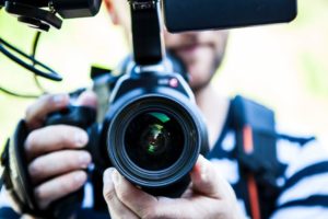 image of a video camera signifying making you tube videos