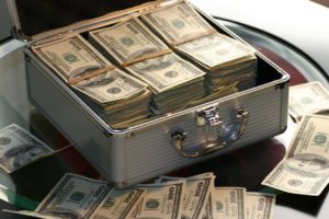 image of money in a suitcase