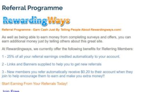 rewarding ways referral Program