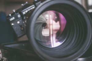 closeup of a camera lens