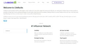 screenshot of litebucks About page